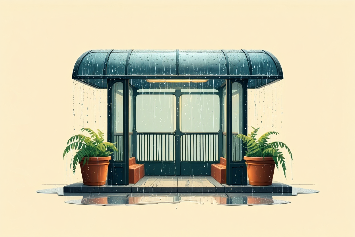 Subway Entrance After Rain